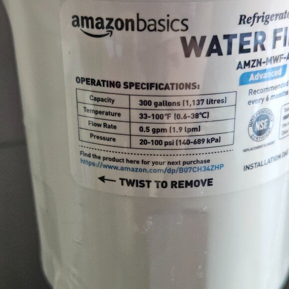 Amazon Basics Refrigerator Water Filter - Picture 2 of 6